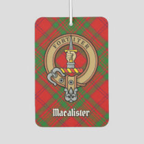 Clan MacAlister Crest over Glenbarr Tartan Air Freshener