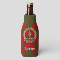 Clan MacAlister Crest over Glenbarr Tartan Bottle Cooler