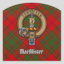 Clan MacAlister Crest over Glenbarr Tartan Door Sign