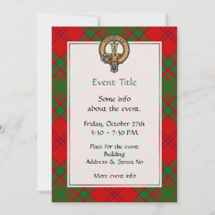 Clan MacAlister Crest over Glenbarr Tartan Invitation