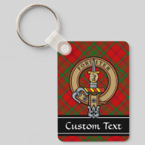 Clan MacAlister Crest over Glenbarr Tartan Keychain
