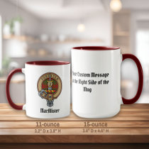 Clan MacAlister Crest over Glenbarr Tartan Mug