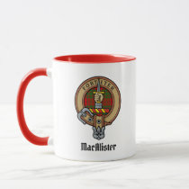 Clan MacAlister Crest over Glenbarr Tartan Mug