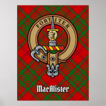 Clan MacAlister Crest over Glenbarr Tartan Poster