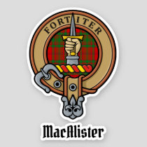 Clan MacAlister Crest over Glenbarr Tartan Sticker