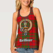 Clan MacAlister Crest over Glenbarr Tartan Tank Top