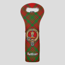 Clan MacAlister Crest over Glenbarr Tartan Wine Bag