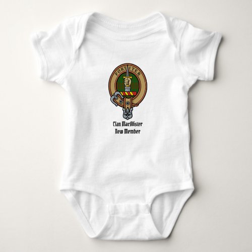 Clan MacAlister Crest over Hunting Glenbarr Tartan Baby Bodysuit