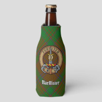 Clan MacAlister Crest over Hunting Glenbarr Tartan Bottle Cooler