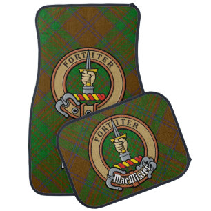 Clan MacAlister Crest over Hunting Glenbarr Tartan Car Floor Mat