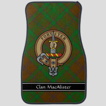Clan MacAlister Crest over Hunting Glenbarr Tartan Car Floor Mat