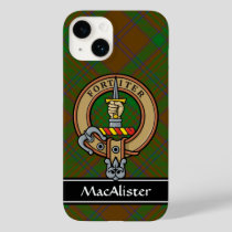Clan MacAlister Crest over Hunting Glenbarr Tartan Case-Mate iPhone 14 Case