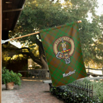 Clan MacAlister Crest over Hunting Glenbarr Tartan House Flag