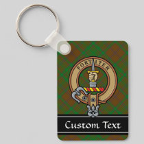 Clan MacAlister Crest over Hunting Glenbarr Tartan Keychain