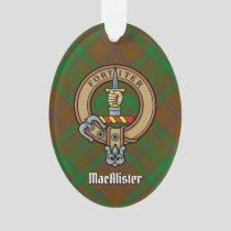 Clan MacAlister Crest over Hunting Glenbarr Tartan Ornament