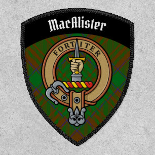Clan MacAlister Crest over Hunting Glenbarr Tartan Patch