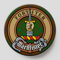 Clan MacAlister Crest over Hunting Glenbarr Tartan PopSocket