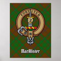 Clan MacAlister Crest over Hunting Glenbarr Tartan Poster
