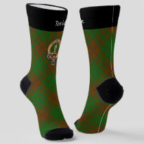 Clan MacAlister Crest over Hunting Glenbarr Tartan Socks