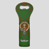 Clan MacAlister Crest over Hunting Glenbarr Tartan Wine Bag