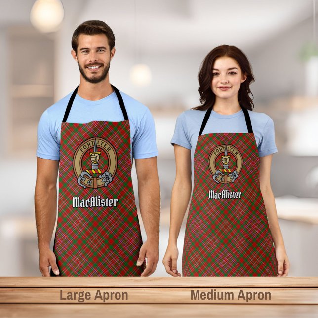 Clan MacAlister Crest over Tartan Apron (Creator Uploaded)