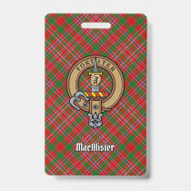 Clan MacAlister Crest over Tartan Badge