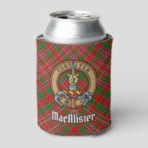 Clan MacAlister Crest over Tartan Can Cooler