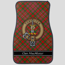 Clan MacAlister Crest over Tartan Car Floor Mat