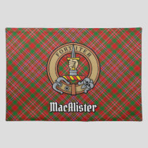 Clan MacAlister Crest over Tartan Cloth Placemat