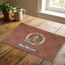 Clan MacAlister Crest over Tartan Cloth Placemat