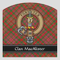 Clan MacAlister Crest over Tartan Door Sign