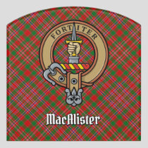 Clan MacAlister Crest over Tartan Door Sign