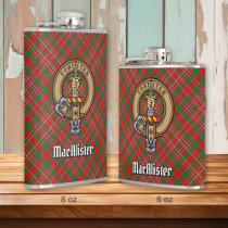 Clan MacAlister Crest over Tartan Flask