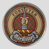 Clan MacAlister Crest over Tartan Golf Ball Marker