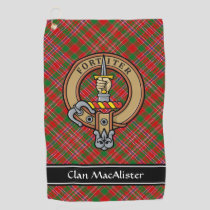 Clan MacAlister Crest over Tartan Golf Towel
