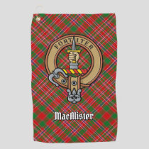 Clan MacAlister Crest over Tartan Golf Towel