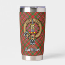 Clan MacAlister Crest over Tartan Insulated Tumbler