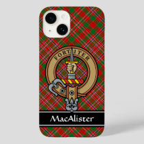 Clan MacAlister Crest over Tartan iPhone Case