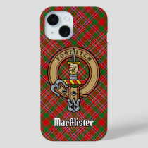 Clan MacAlister Crest over Tartan iPhone Case