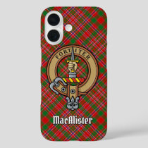 Clan MacAlister Crest over Tartan iPhone Case