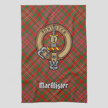 Clan MacAlister Crest over Tartan Kitchen Towel