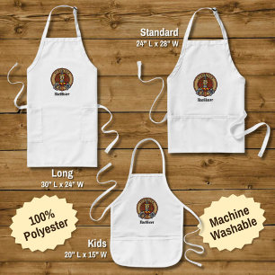 Clan MacAlister Crest over Tartan Long Apron