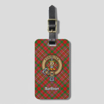 Clan MacAlister Crest over Tartan Luggage Tag