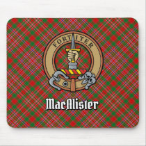 Clan MacAlister Crest over Tartan Mouse Pad