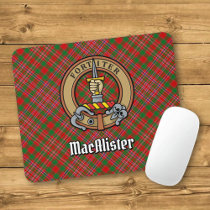 Clan MacAlister Crest over Tartan Mouse Pad