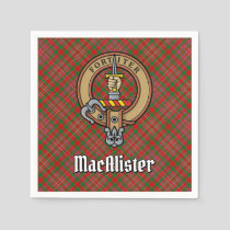 Clan MacAlister Crest over Tartan Napkins