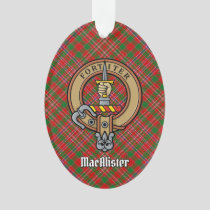 Clan MacAlister Crest over Tartan Ornament