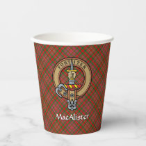 Clan MacAlister Crest over Tartan Paper Cups