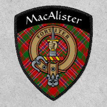 Clan MacAlister Crest over Tartan Patch