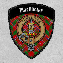 Clan MacAlister Crest over Tartan Patch